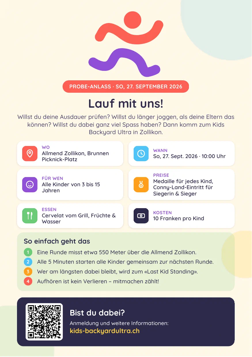 Kids Backyard Ultra Zollikon flyer